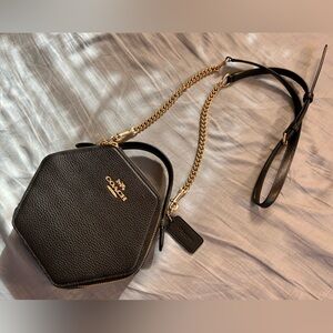Coach hexagonal top handle crossbody bag